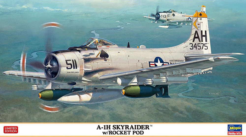 Hasegawa 02466 A-1H Skyraider avec lance-roquettes, édition limitée 1/72