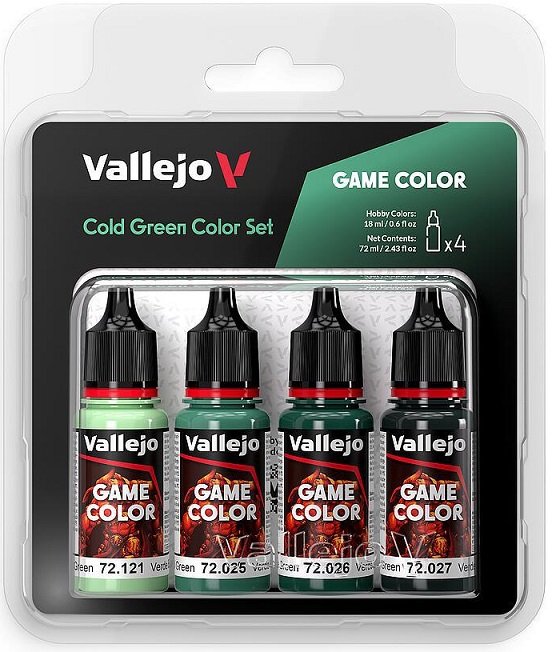 Vallejo 72383 Game Color Cold Green, coffret de 4 tubes de 18 ml