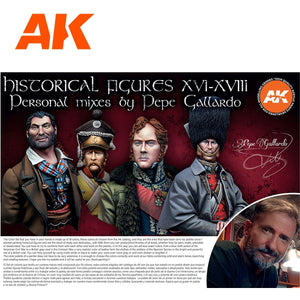 AK Interactive AK11762 SIGNATURE SET – FIGURINES HISTORIQUES P. XVI-XVIII PAR PEPE GALLARDO COFFRET DE PEINTURE 18x17 ml – immagine 6
