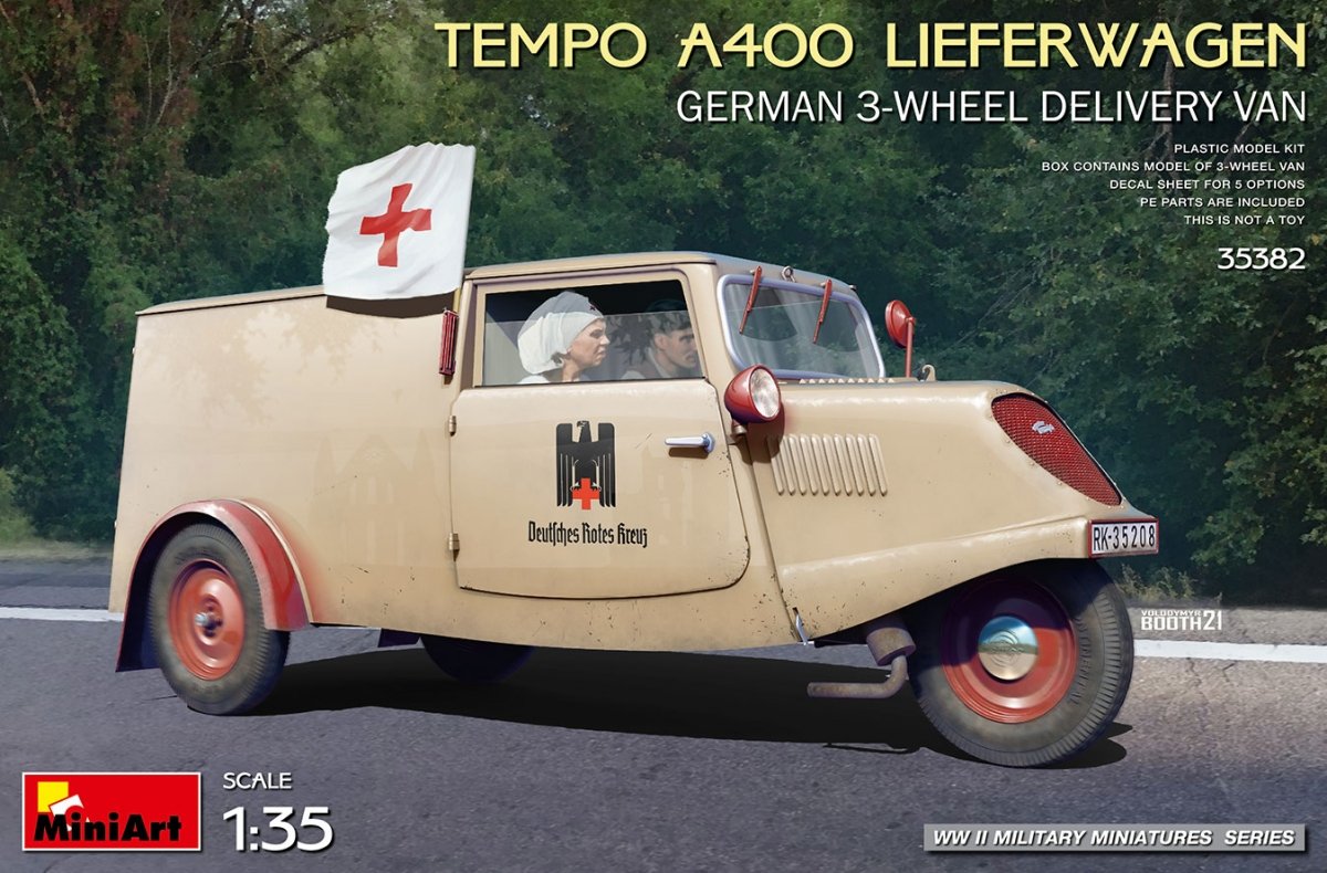 MiniArt 35382 TEMPO A400 LIEFERWAGEN. FOURgon DE LIVRAISON ALLEMAND À 3 ROUES 1/35