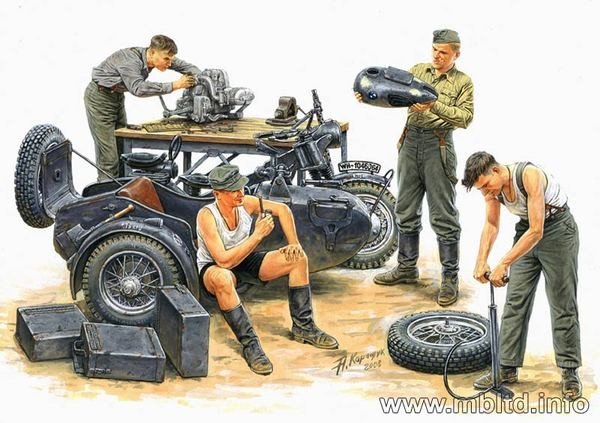 Master Box 3560 Équipe de réparation de motos allemandes (1/35) – Bild 2