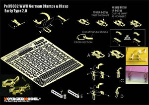 Modèle Voyager PE35002 Pinces et fermoir allemands de la Seconde Guerre mondiale, type 2.0 (pour tous) 1/35