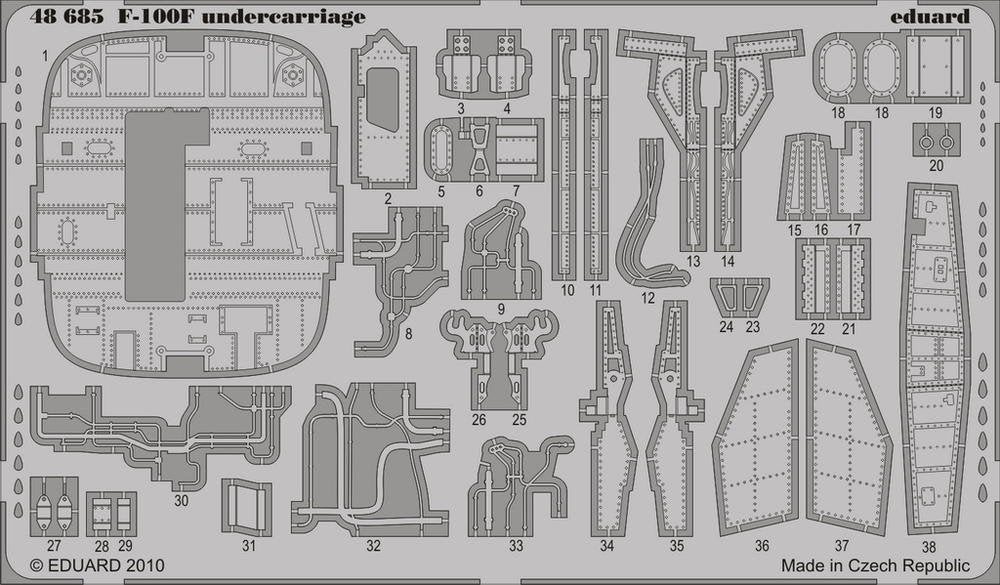 Train d&amp;#39;atterrissage Eduard 48685 F-100F au 1/48 Trumpeter
