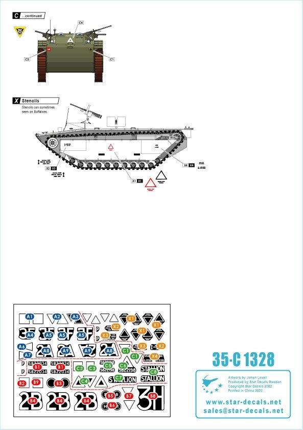 Décalcomanies étoiles 35-C1328 britannique LVT-2 Buffalo Mk II. LVT-2 et LVT(A)-2. Débarquement de Walcheren, Nimègue et traversée du Rhin. 1/35  – imagen 3