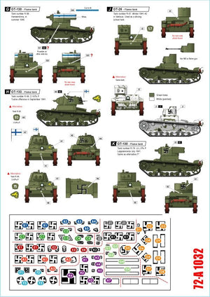 Star Decals 72-A1032 Chars finlandais de la Seconde Guerre mondiale n° 4. T-26 m/1931 à tourelle double, T-26 m/1939, OT-26, OT-130 et OT-133 lance-flammes. Échelle 1/72 – Bild 2