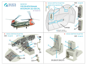 Quinta Studio QD35123 CH-47A 3D-Printed coloured Interior on decal paper (Trumpeter) 1/35 – zdjęcie 2