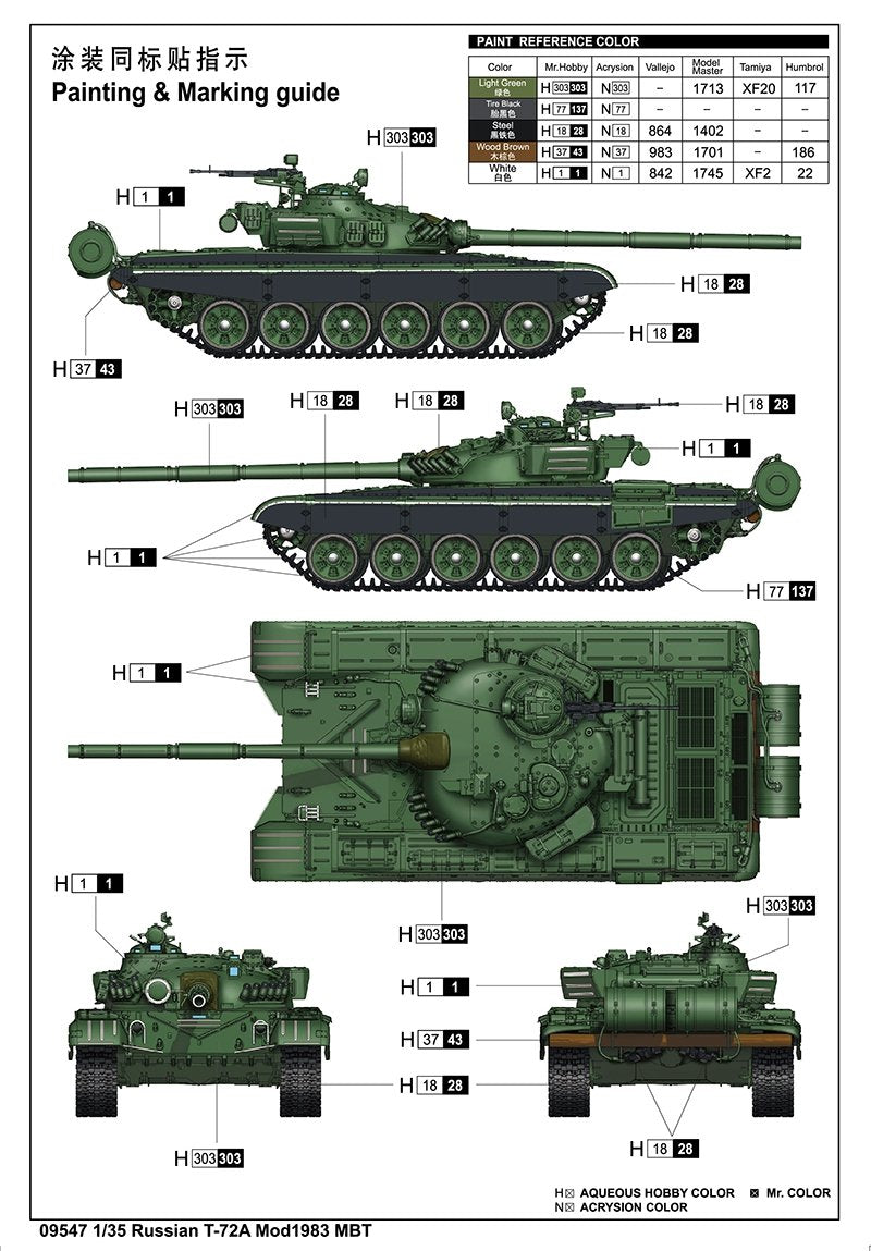 Trumpeter 09547 Char russe T-72A Mod 1983 1/35 – image 18