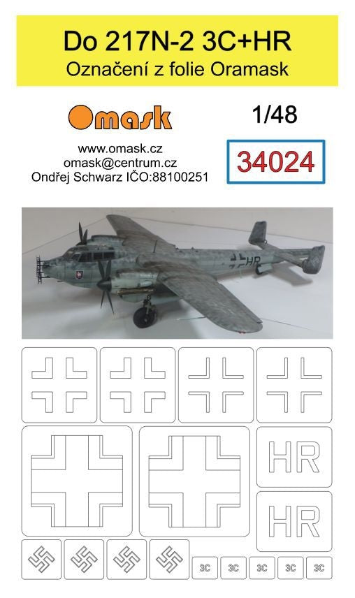 Masque Omask 34024 pour 217N-2 (3C+HR) 1/48