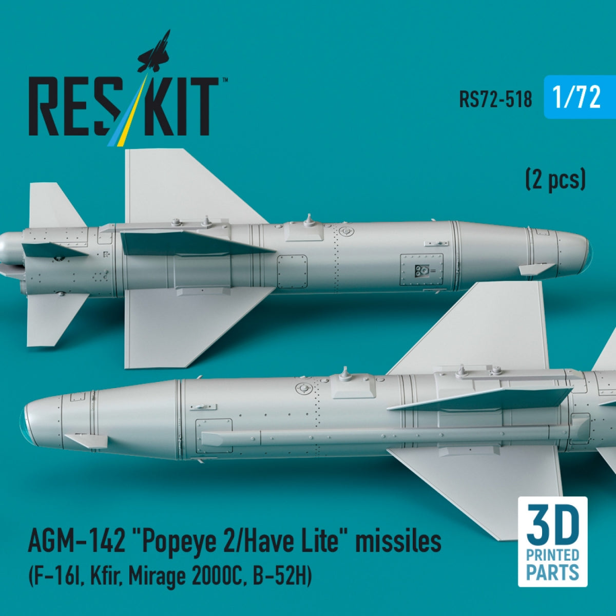 Missiles RESKIT RS72-0518 AGM-142 « Popeye 2/Have Lite » (2 pièces) (Impression 3D) 1/72 – immagine 3