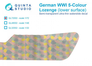Quinta Studio QL72002 Losange allemand 5 couleurs de la Première Guerre mondiale (surface inférieure) 1/72