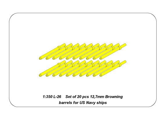 Aber 350L-26 Ensemble de 20 canons Browning de 12,7 mm (0,5 pouce) pour navires de l&amp;#39;US Navy (1/350) – image 4
