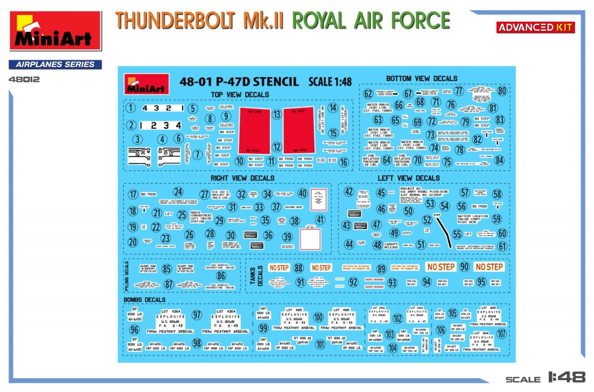 MiniArt 48012 THUNDERBOLT Mk.II. ROYAL AIR FORCE. ADVANCED KIT 1/48 – zdjęcie 3