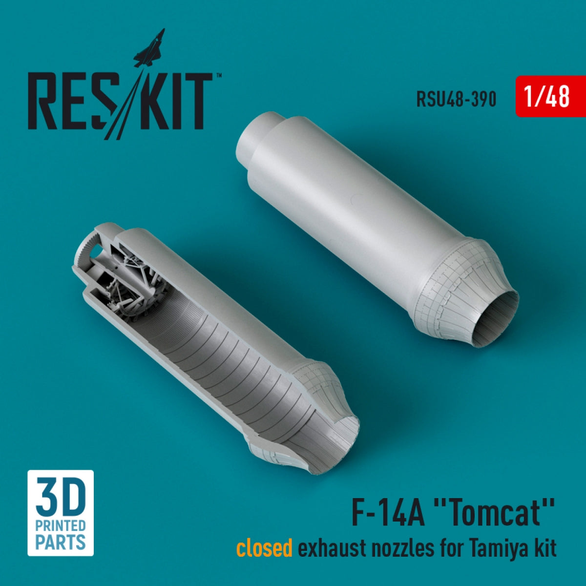 RESKIT RSU48-0390 Buses d'échappement fermées pour F-14A « Tomcat » (Impression 3D) 1/48