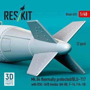 RESKIT RS48-0525 Mk.84 à protection thermique/BLU-117 avec bombes BSU-36/B (2 pièces) (Impression 3D) 1/48 – image 3