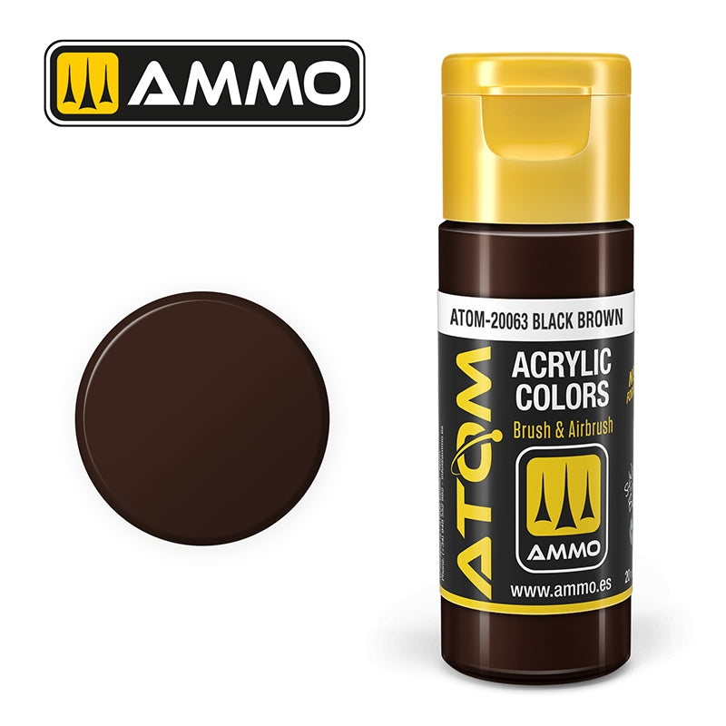 Ampoil Mig Jimenez 20063 ATOM COLOR Noir Brun 20ml