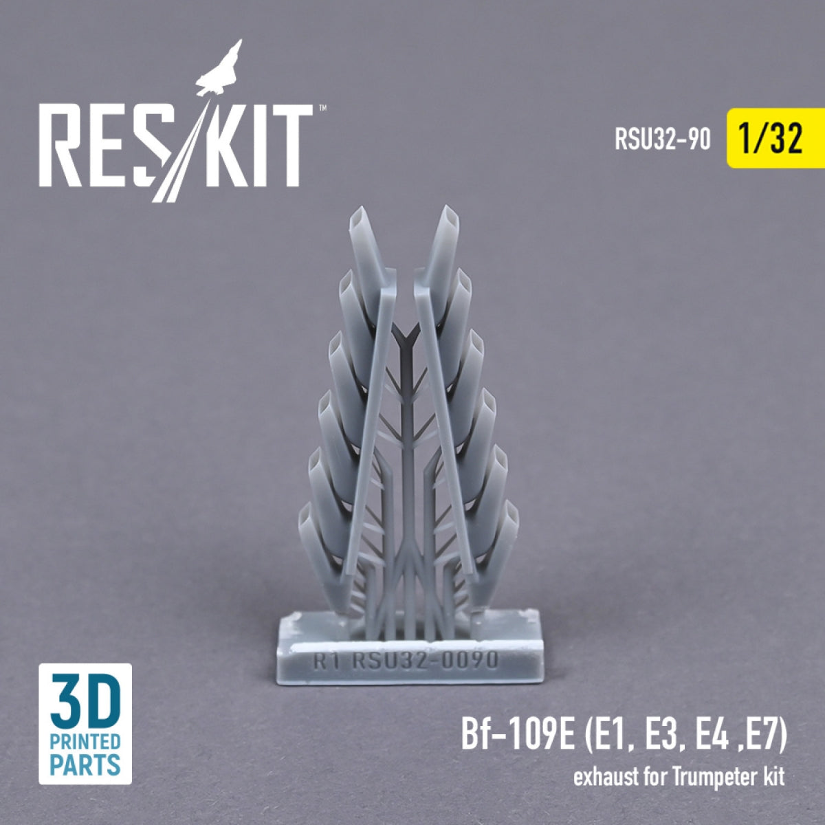 Échappement RESKIT RSU32-0090 BF-109E (E1, E3, E4, E7) pour kit Trumpeter (impression 3D) 1/32  – immagine 2