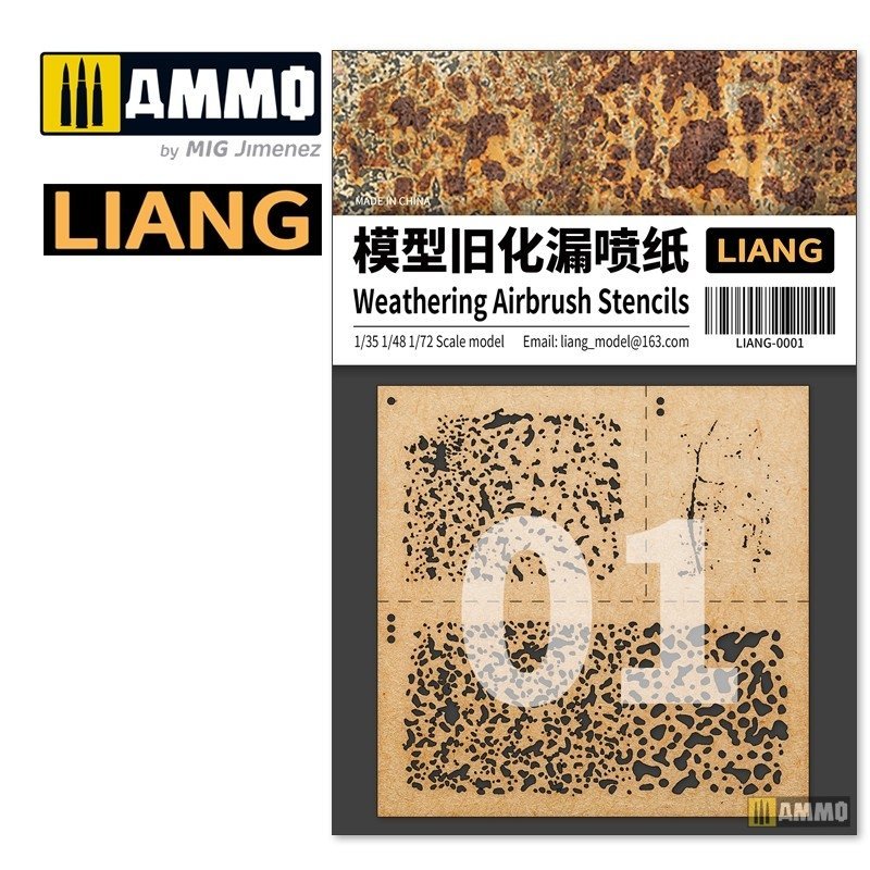 Pochoirs à l'aérographe Liang 0001 pour effet de vieillissement
