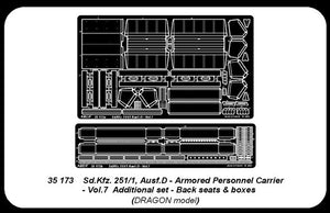 Aber 35173 Sd.Kfz. 251/1 Ausf.D. partie 7 sièges arrière et compartiments de rangement (DRA) (1/35) – imagen 2