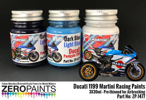 Peintures Zero Paints ZP-1477 Ducati 1199 Martini Racing, 3 x 30 ml