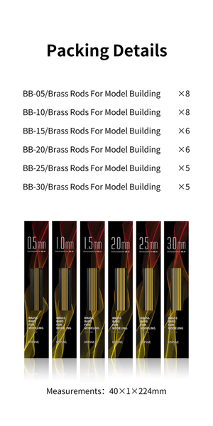 Tiges en laiton DSPIAE BB-3.0 pour modélisme 3,0 mm (5 pièces) / Tiges en cuivre – image 6