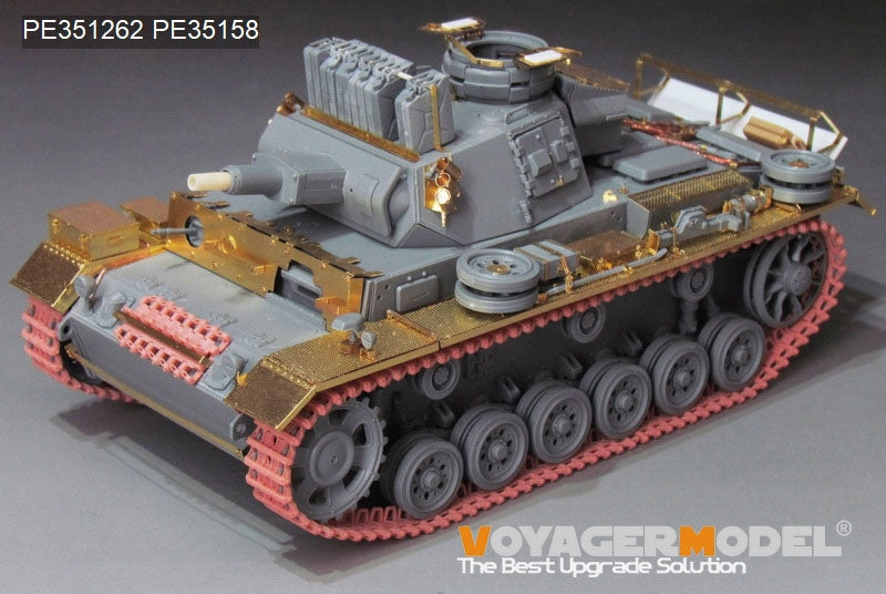 Kit d&amp;#39;amélioration de base pour troupes Pz.KPfw. III Ausf Afrique du Nord (Seconde Guerre mondiale) - Voyager Model PE351262 - Compatible avec les maquettes DRAGON 6431/6956 au 1/35  – image 4