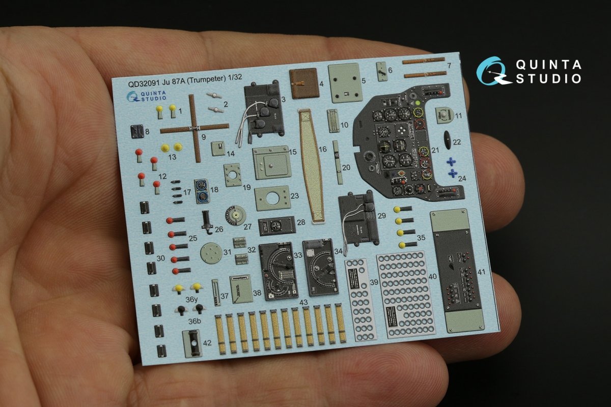 Intérieur imprimé en 3D et coloré sur papier décalcomanie Quinta Studio QD32091 Ju 87A (Trumpeter) 1/32 – Bild 4