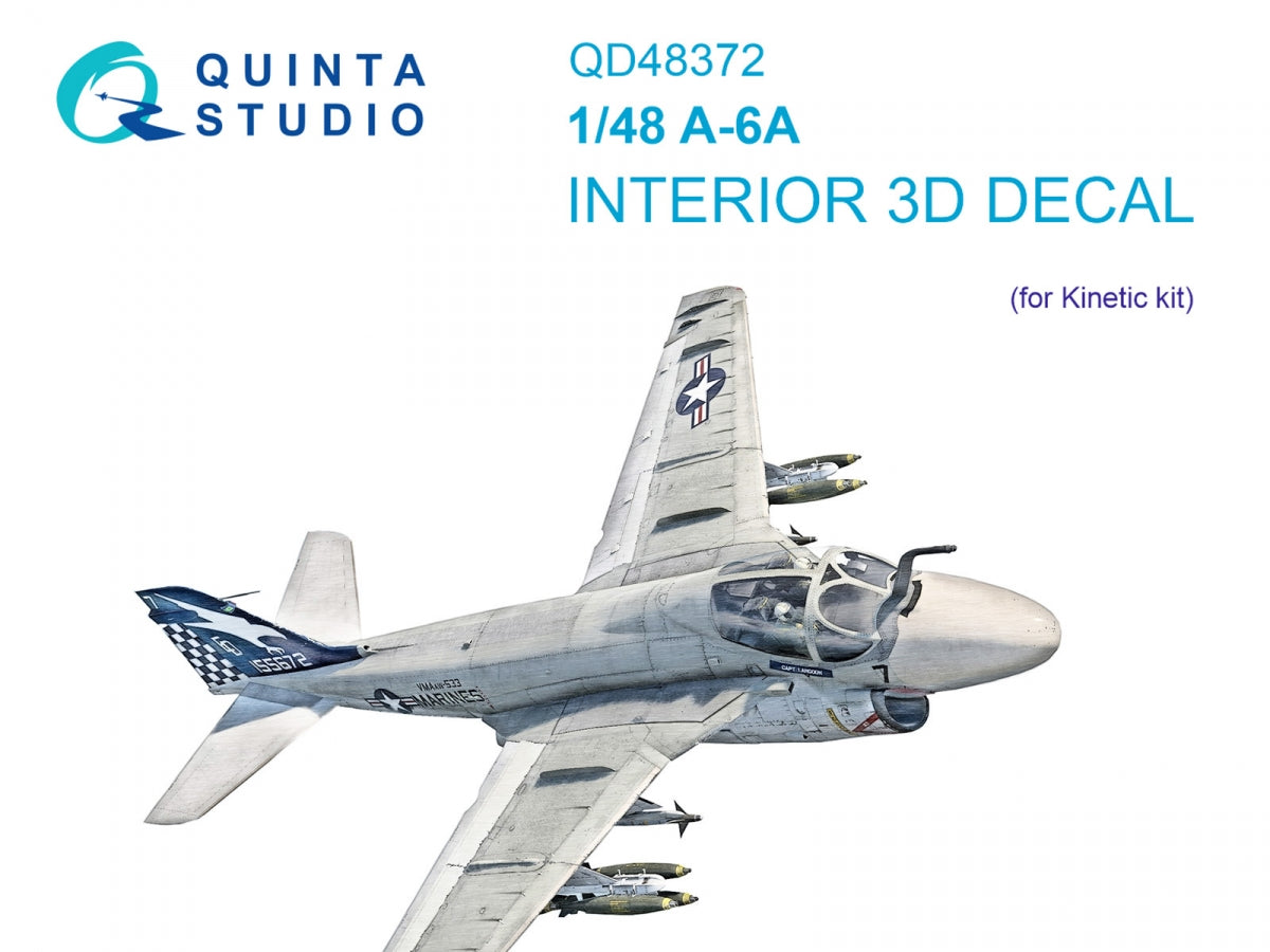 Intérieur imprimé en 3D et coloré sur papier décalcomanie Quinta Studio QD48372 A-6A (Kinetic) 1/48