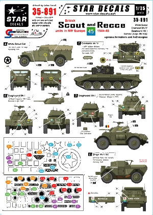 Star Decals 35-891 Unités de reconnaissance et d&amp;#39;éclaireurs britanniques 1/35