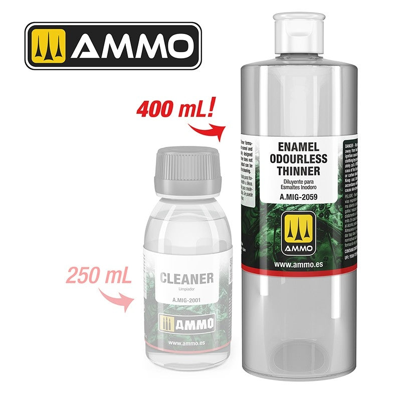 Diluant inodore pour émail AMMO de Mig Jimenez 2059, 400 ml
