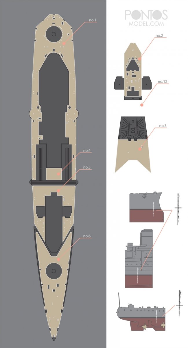 Pontos 35021WD1 HMS Repulse Wooden Deck set 1/350 – zdjęcie 3