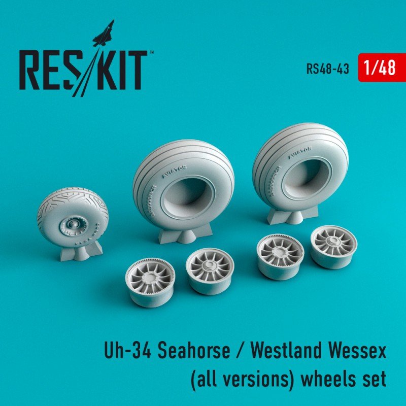 RESKIT RS48-0043 Uh-34 Seahorse / Westland Wessex (toutes versions) jeu de roues 1/48