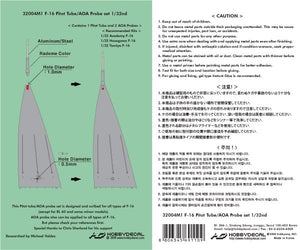 HobbyDecal MT32004V1 Ensemble de tubes Pitot F-16 1/32 – imagen 2