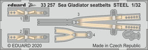Ceintures de sécurité Eduard 33257 Sea Gladiator en acier, échelle 1/32 ICM
