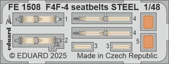 Ceintures de sécurité Eduard FE1508 F4F-4 STEEL Academy 1/48