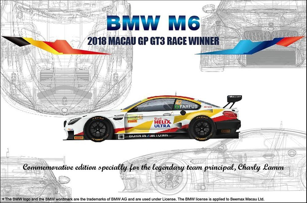 NuNu PN24008 BMW M6 2018 MACAU GP GT3 VAINQUEUR DE LA COURSE 1/24