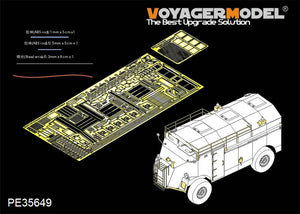 Maquette Voyager PE35649 Véhicule de commandement blindé britannique AEC 4x4 « Dorchester » de la Seconde Guerre mondiale pour AFV 35227, échelle 1/35