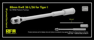 Maquette Rye Field 2098, canon de 88 mm KwK 36 L/56 pour Tiger I (RFM Takom Tamiya) au 1/35
