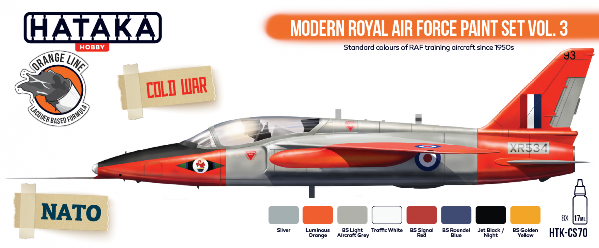 Hataka HTK-CS70 ORANGE LINE – Coffret de peintures modernes de la Royal Air Force, vol. 3, 8 x 17 ml – image 2