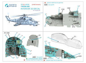 Intérieur imprimé en 3D et coloré sur papier décalcomanie Quinta Studio QDS-48356 Mi-24D (Trumpeter) (Petite version) 1/48 – image 2
