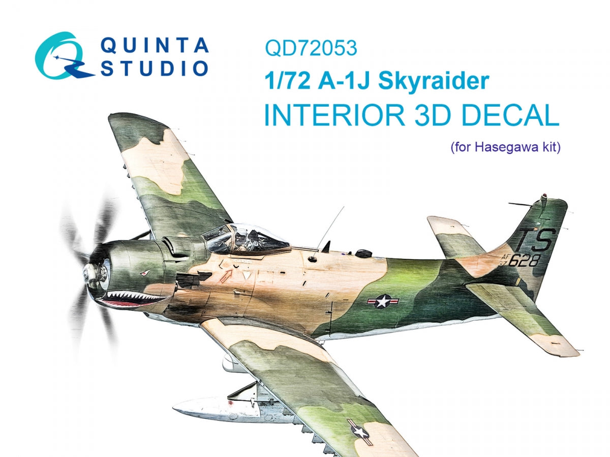 Intérieur imprimé en 3D et coloré sur papier décalcomanie Quinta Studio QD72053 A-1J (Hasegawa) 1/72