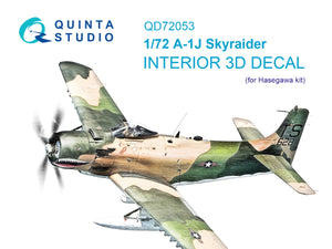 Intérieur imprimé en 3D et coloré sur papier décalcomanie Quinta Studio QD72053 A-1J (Hasegawa) 1/72