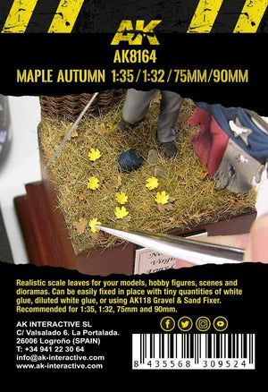 AK Interactive AK8164 FEUILLES D&amp;#39;AUTOMNE D&amp;#39;ÉRABLE 75 MM / 90 MM 1/32 1/35 – immagine 3