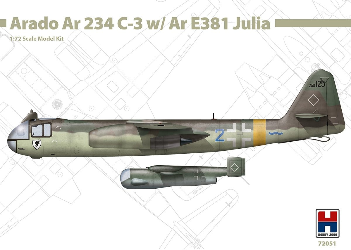 Hobby 2000 72051 Arado Ar 234 C-3 avec Ar E381 Julia – DRAGON + CARTOGRAF 1/72