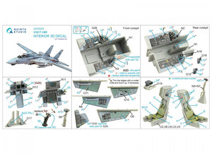 Intérieur du F-14D Quinta Studio QD32033 imprimé en 3D et coloré sur papier décalcomanie (Trumpeter) à l&amp;#39;échelle 1/32 – image 2