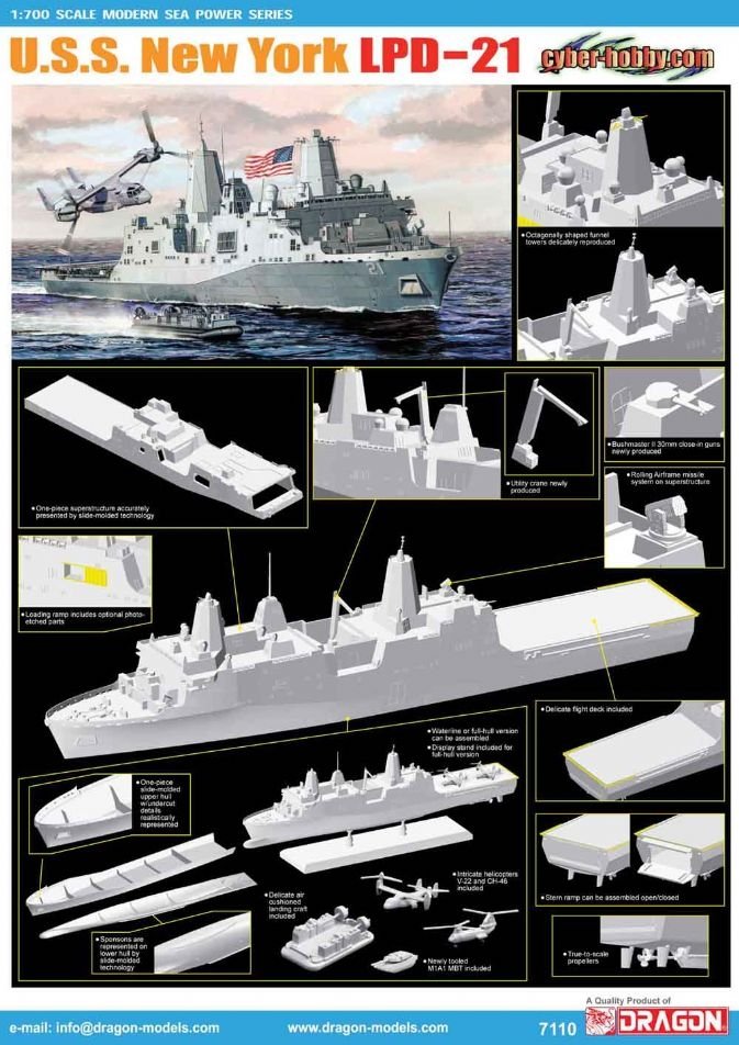 Dragon 7110 USS New York LPD-21 1/700