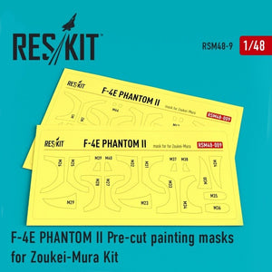 RESKIT RSM48-0009 F-4 (E) Phantom II Masques de peinture prédécoupés pour maquette Zoukei-Mura au 1/48