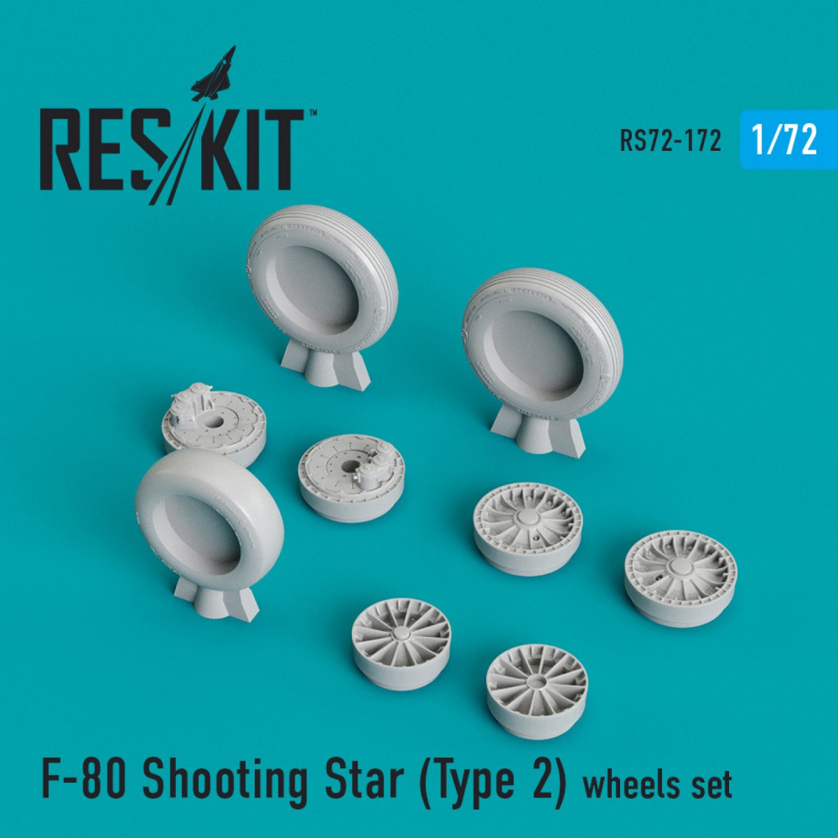 RESKIT RS72-0172 F-80 « SHOOTING STAR » (TYPE 2) JEU DE ROUES 1/72
