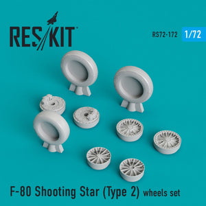 RESKIT RS72-0172 F-80 « SHOOTING STAR » (TYPE 2) JEU DE ROUES 1/72