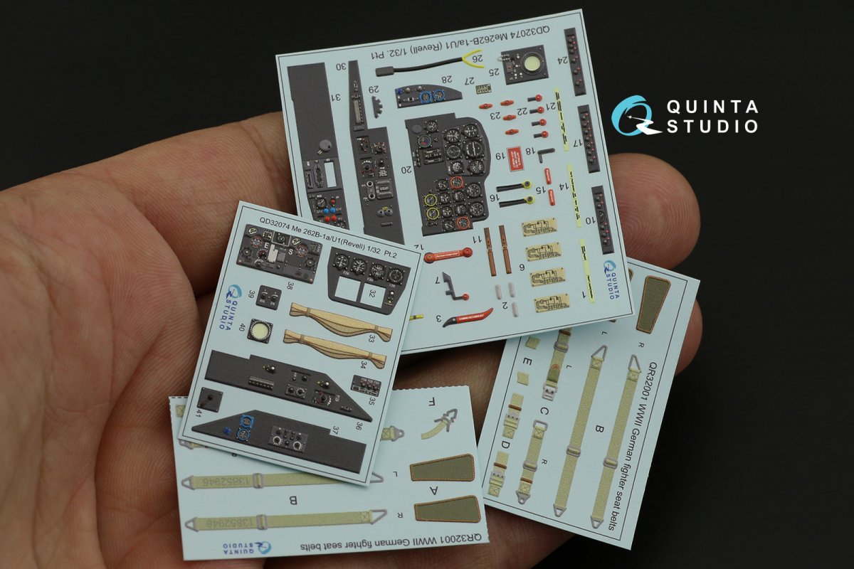 Intérieur imprimé en 3D et coloré sur papier décalcomanie (Revell) Quinta Studio QD32074 Me 262B1a/U-1 1/32 – Bild 11