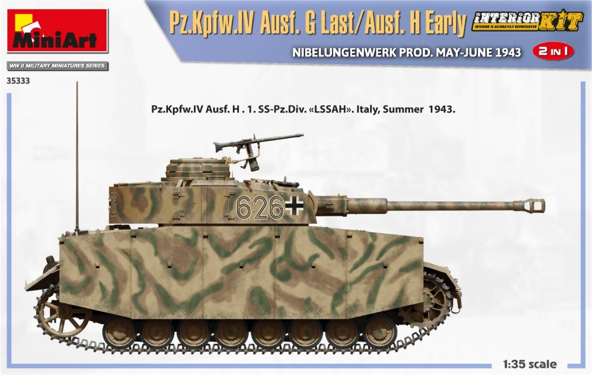 MiniArt 35333 Pz.Kpfw.IV Ausf. G Last/Ausf. H Early. NIBELUNGENWERK PROD. MAY-JUNE 1943. 2 IN 1 INTERIOR KIT 1/35 – zdjęcie 13